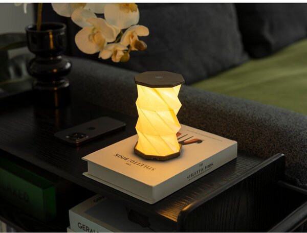 Бяла/сива преносима светлинна декорация с USB ø 8 cm Twist – Gingko