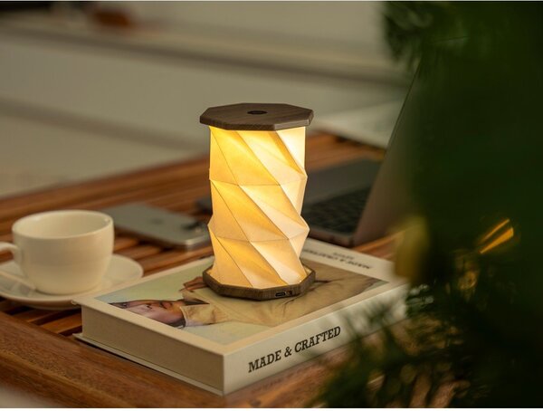 Бяла/сива преносима светлинна декорация с USB ø 8 cm Twist – Gingko
