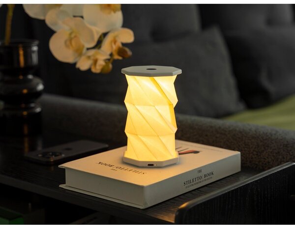 Бяла преносима светлинна декорация с USB ø 8 cm Twist – Gingko