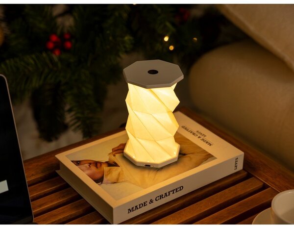 Бяла преносима светлинна декорация с USB ø 8 cm Twist – Gingko