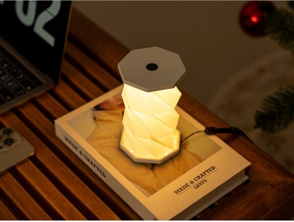 Бяла преносима светлинна декорация с USB ø 8 cm Twist – Gingko