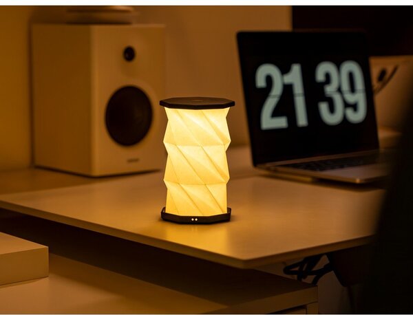 Бяла/черна преносима светлинна декорация с USB ø 8 cm Twist – Gingko