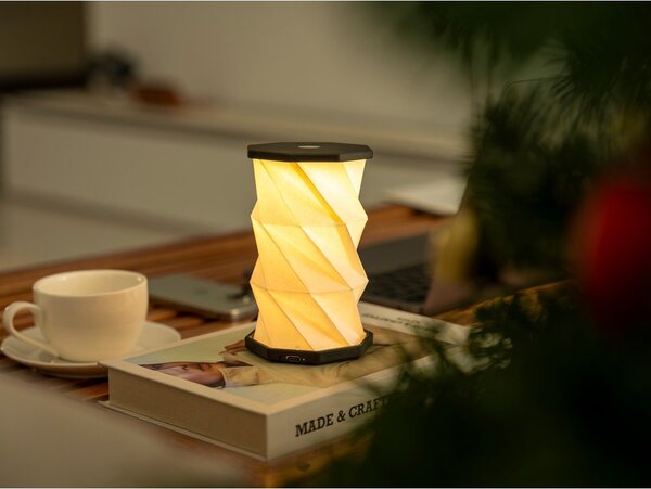 Бяла/черна преносима светлинна декорация с USB ø 8 cm Twist – Gingko