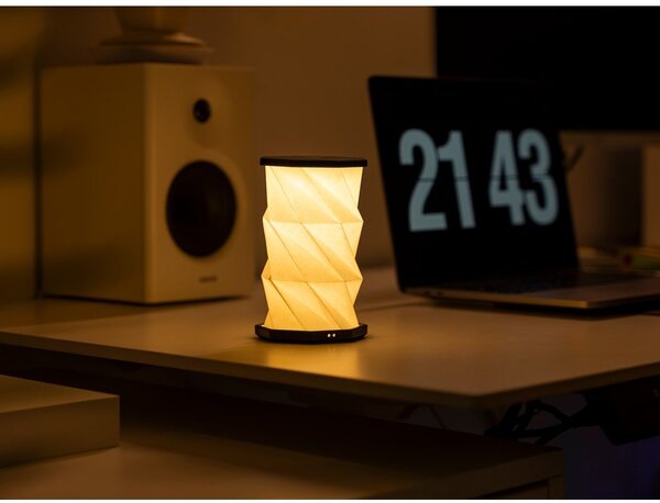 Бяла/черна преносима светлинна декорация с USB ø 8 cm Twist – Gingko