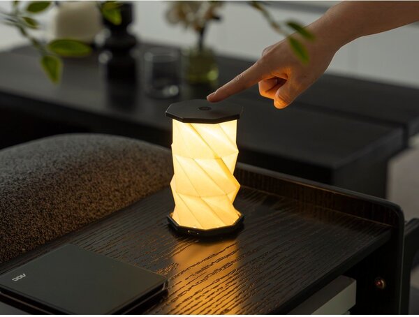 Бяла/черна преносима светлинна декорация с USB ø 8 cm Twist – Gingko