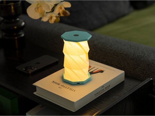 Бяла/тюркоазена преносима светлинна декорация с USB ø 8 cm Twist – Gingko