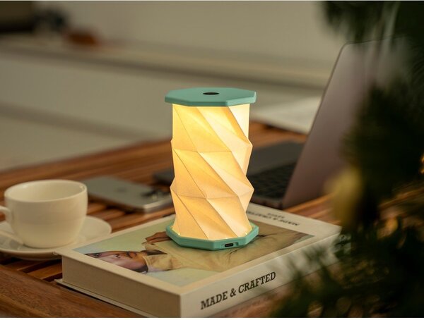 Бяла/тюркоазена преносима светлинна декорация с USB ø 8 cm Twist – Gingko