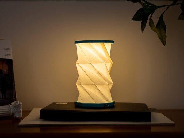 Бяла/тюркоазена преносима светлинна декорация с USB ø 8 cm Twist – Gingko