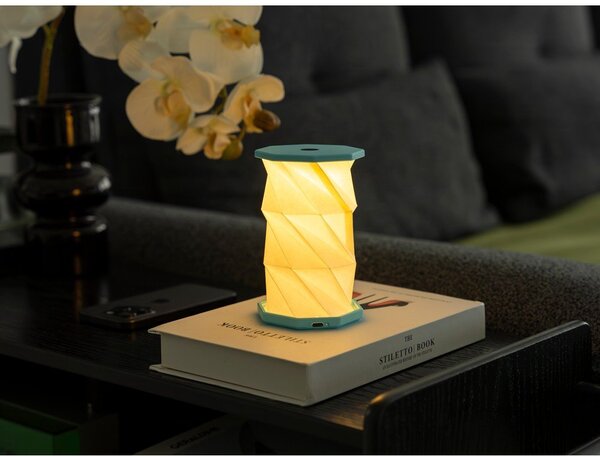 Бяла/тюркоазена преносима светлинна декорация с USB ø 8 cm Twist – Gingko