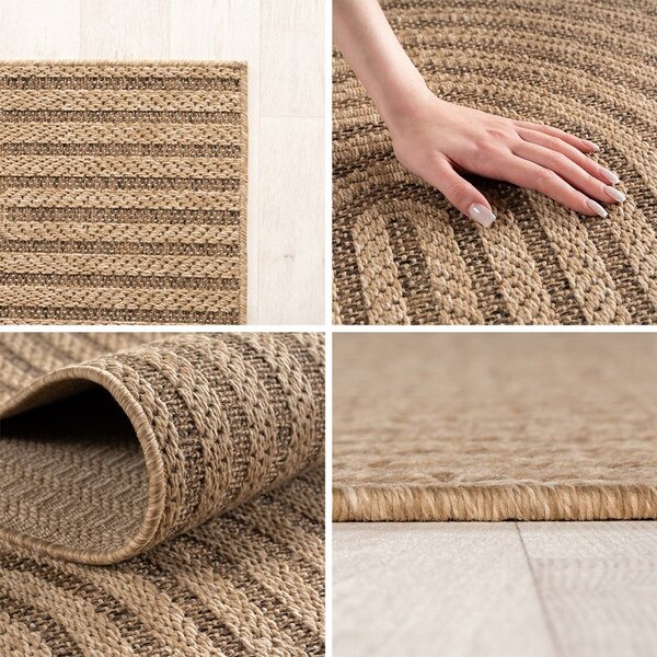 Кафяв кръгъл килим за открито и закрито ø 80 cm Timber 1401 – Ayyildiz Carpets