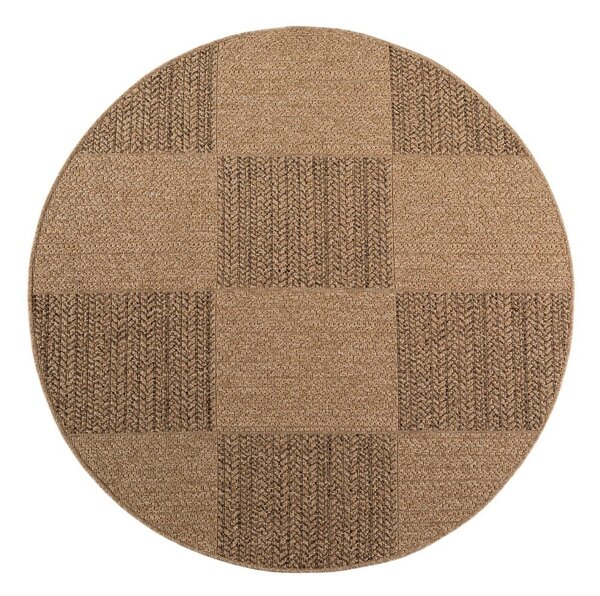 Кафяв кръгъл килим за открито и закрито ø 80 cm Timber 1405 – Ayyildiz Carpets