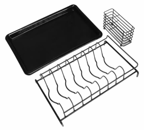 Сушилник за съдове Kinghoff KH 1478, 38 x 24.5 x 9.5 см, Черен