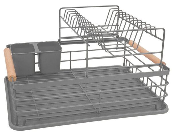 Сушилник за съдове на 2 нива Kinghoff KH 1797, Поставка за прибори, Сив