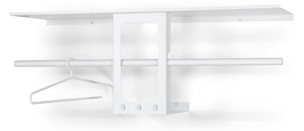 Бяла стоманена стенна закачалка с рафт 100 cm Luno Small – Spinder Design
