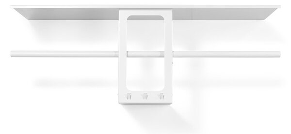 Бяла стоманена стенна закачалка с рафт 100 cm Luno Small – Spinder Design