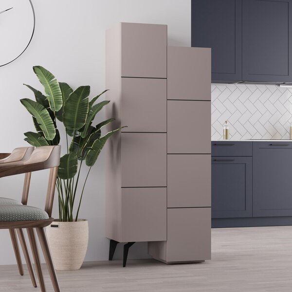 Меламинов многофункционален шкаф Stair в светло мокко цвят 62,2x37,4x156см