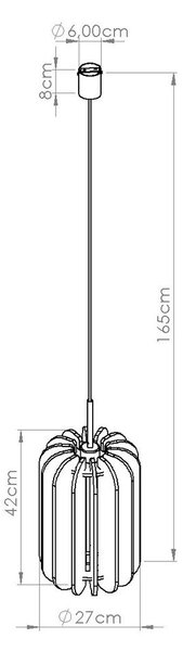 Бежово метално висящо осветително тяло с текстилен абажур ø 27 cm Elom – Sollux