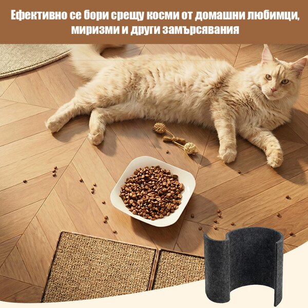 Пречиствател за въздух DREO 530AS, 25 м2, 221 м3/ч, 360° засмукване, True HEPA, Wi-Fi, Таймер, Ултра тих, Сензор за качество на въздуха, Черен