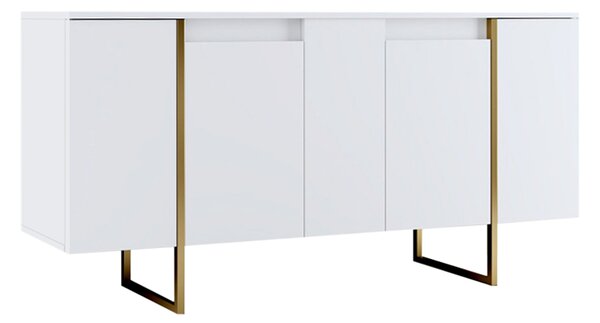 Шкаф Luxe TopMebel от меламин в бял - златен цвят 160x35x80cm