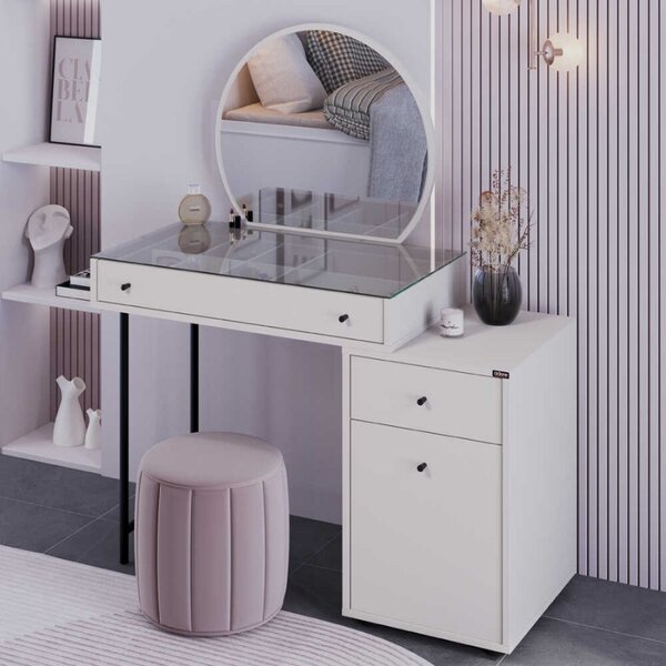 Тоалетка Dior TopMebel от меламин в цвят минк 108x45x130cm