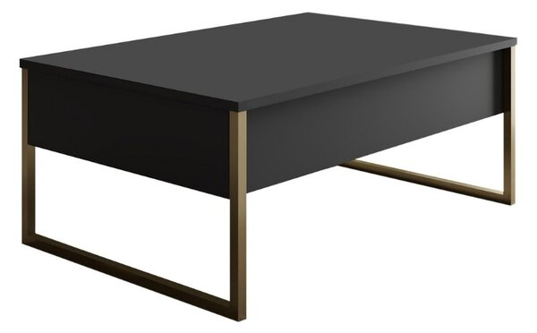 Холна маса Luxe TopMebel метал - меламин в антрацит - златен цвят 90x60x40cm