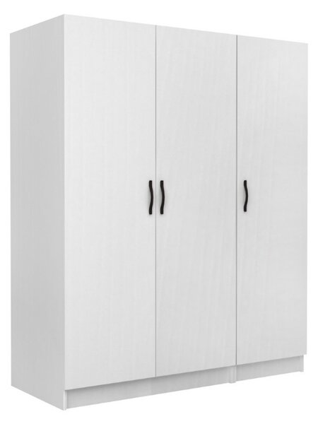 Шкаф с три врати от меламин в бял цвят 150x60x181см