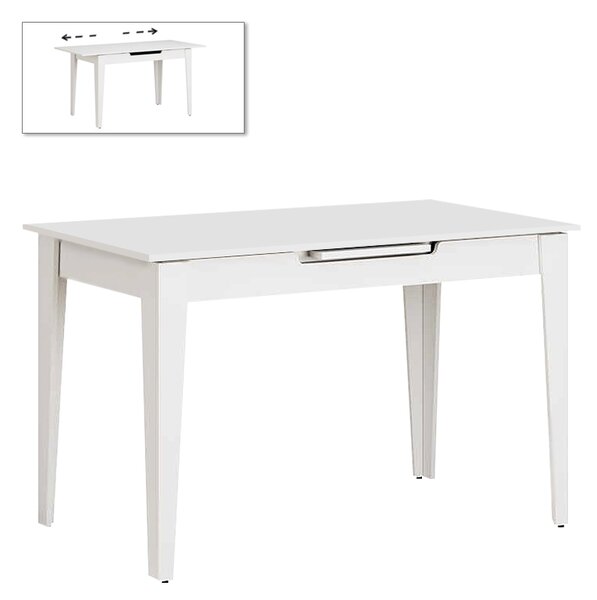 Разтегателна маса Trendline TopMebel от меламин в бял цвят 120/150x70x75cm