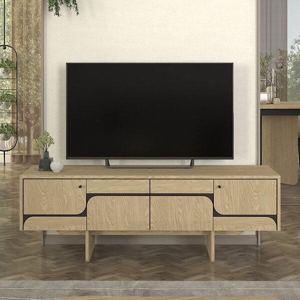 Конзола Lava TopMebel от меламин в цвят рота дъб - антрацит 150x35x51.3cm