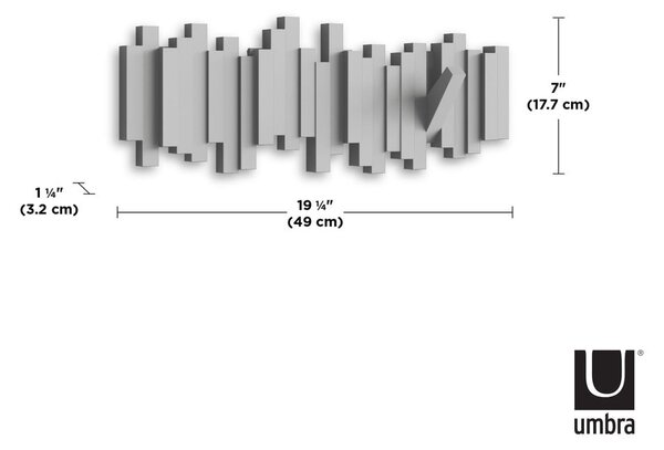 Сива пластмасова стенна закачалка Sticks - Umbra