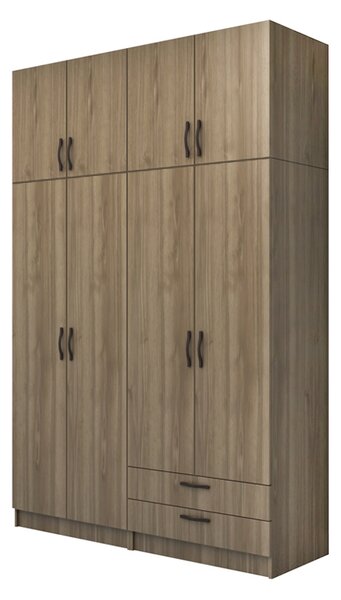 Четирикрилен гардероб Vivian TopMebel от меламин в орех 160x51.8x240cm