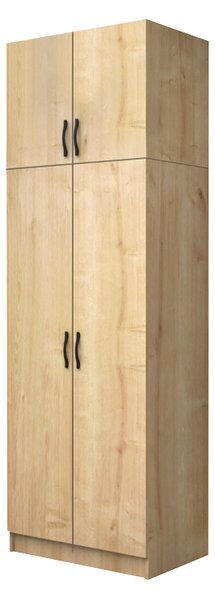 Шкаф с две врати от меламин Vivian с кабинет в цвят дъб 80x51.8x240см