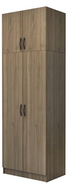 Шкаф с две врати от меламин Vivian с кабинет в цвят орех 80x51.8x240см