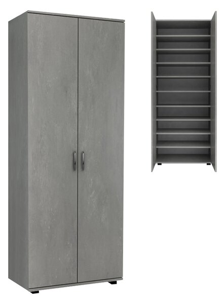 Меламинов гардероб - обувки в цвят бетон сив 76x36x187см