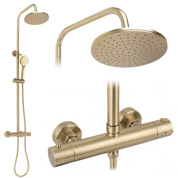 Комплект за душ с термостат Rea PAROT BRUSHED GOLD