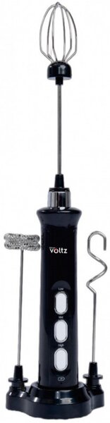Мини миксер за фрапе Oliver Voltz OV51163F, 2.5W, 120 мин, 3 скорости, 3 приставки, USB, Черен