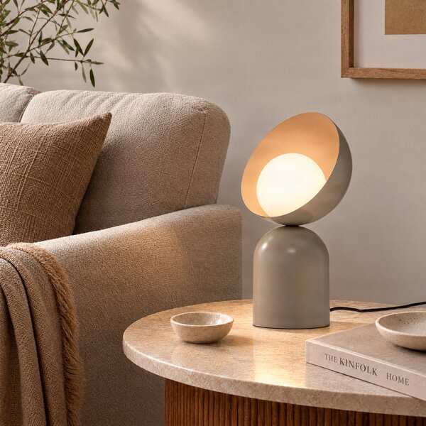 EMIBIG LIGHTING Настолна лампа Boto LN1, сива, стомана/стъкло, височина 31 cm, G9, Сив, Дневна/трапезария, Метал, Модерен