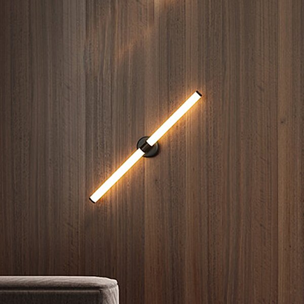 Maytoni LED осветление за стена Axis, златист цвят, височина 63 cm, Злато / месинг, Дневна/трапезария, Алуминий, Модерен