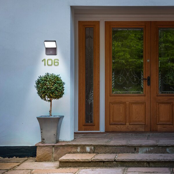 OSRAM LED сензорна лампа за външна стена ENDURA STYLE WIDE тъмно сива, Сив, Алуминий, Модерен