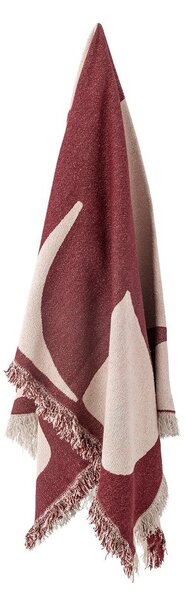 Червено одеяло със смес от памук 130x160 cm Olica – Bloomingville