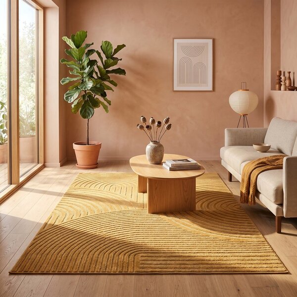 Килим в цвят жълта охра 120x170 cm Whirl – ESTE