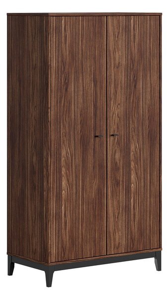 Гардероб от декор от орех в тъмно естествен цвят 100x190,5x55 cm Ilyas – Vipack