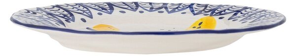 Бяла/синя глинена чиния за сервиране ø 27 cm Maxima – Bloomingville