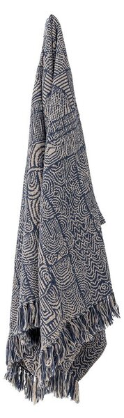 Синьо одеяло със смес от памук 130x160 cm Bresso – Bloomingville