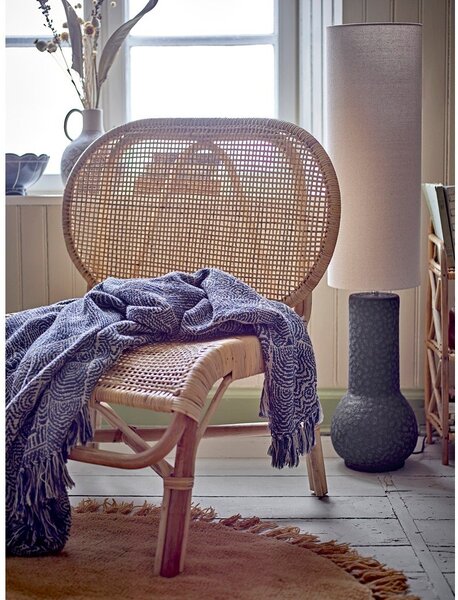 Синьо одеяло със смес от памук 130x160 cm Bresso – Bloomingville