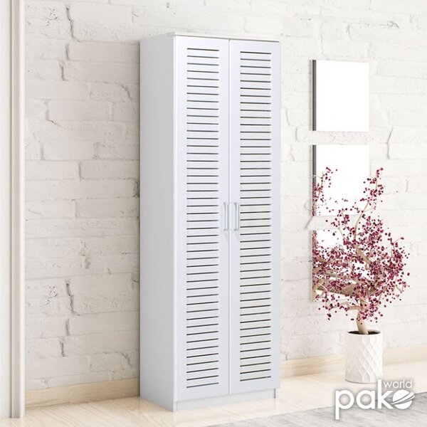 Шкаф за обувки Sante 21 чифта бял 60x37x183 см