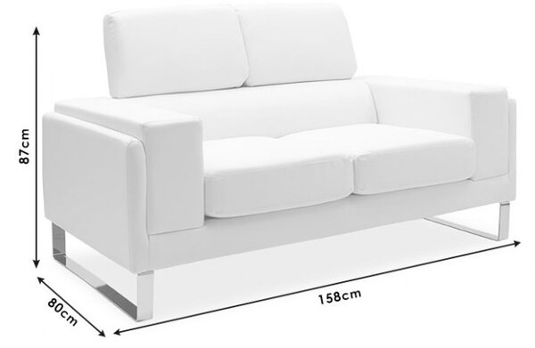Диван Shea за 2 места черен 158x80x87 см