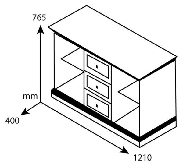 Буфет Моцарт Орех 121x40x76.5 см