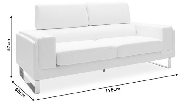 Диван Shea за 3 места Черен 198x80x87 см