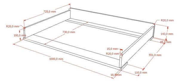 Маса за повиване (дълбочина на подходящ шкаф 55 cm) от декор от орех в тъмно естествен цвят Ilyas – Vipack