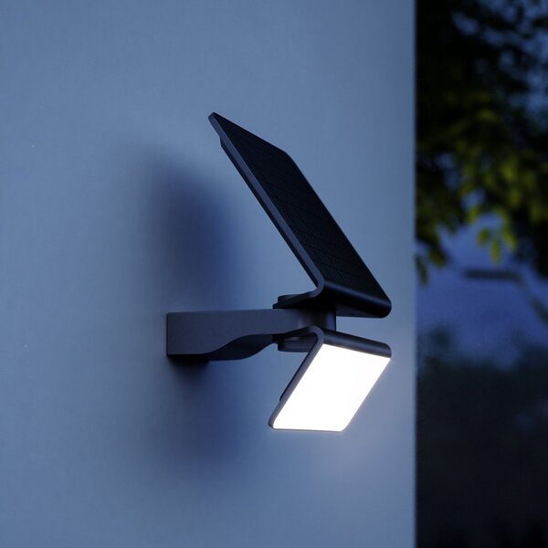 STEINEL LED слънчева светлина XSolar L-S One, антрацит, сензор, Затъмняване, Черен, Пластмаса